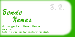 bende nemes business card